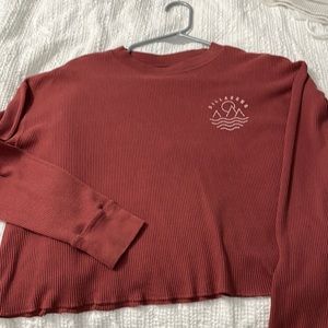 Dark muted rosy red billabong long sleeve Shirt